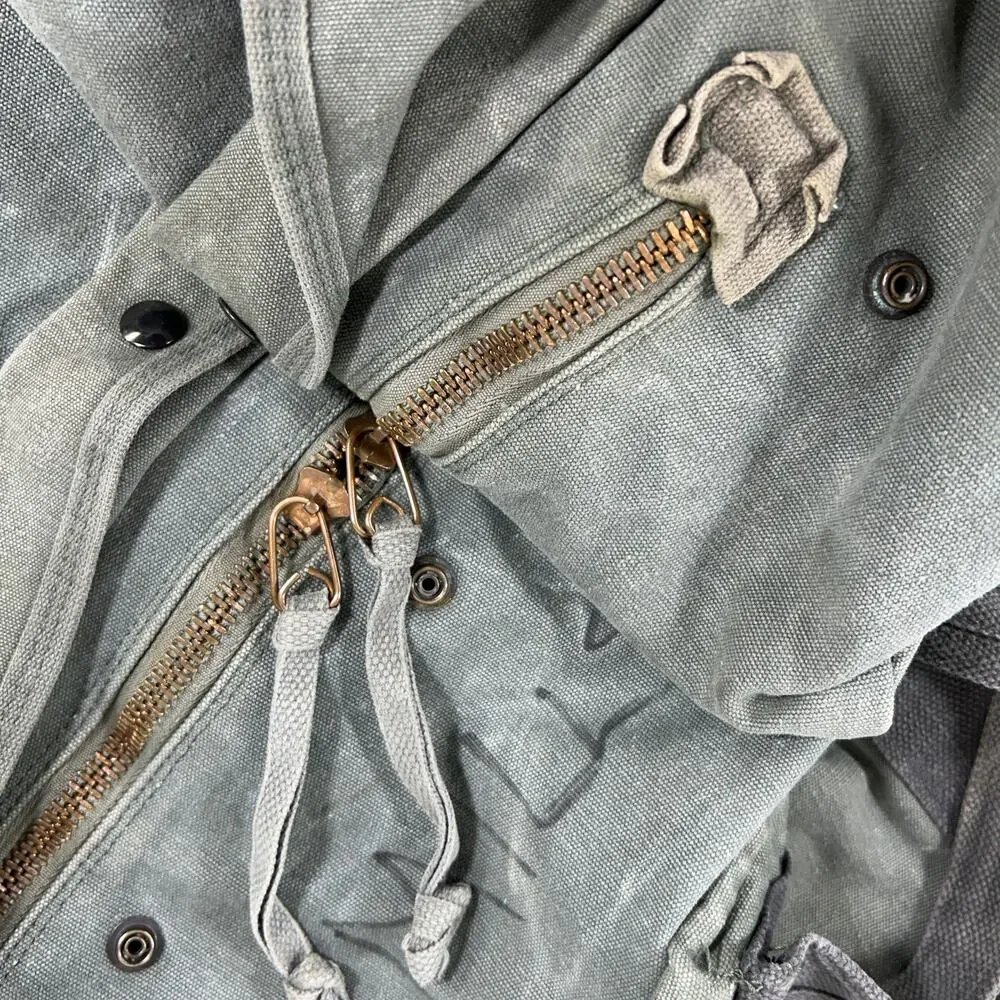 Vtg Distressed USAF Military Kit Bag Aviator Pilot Flyer Cotton Canvas Duffle